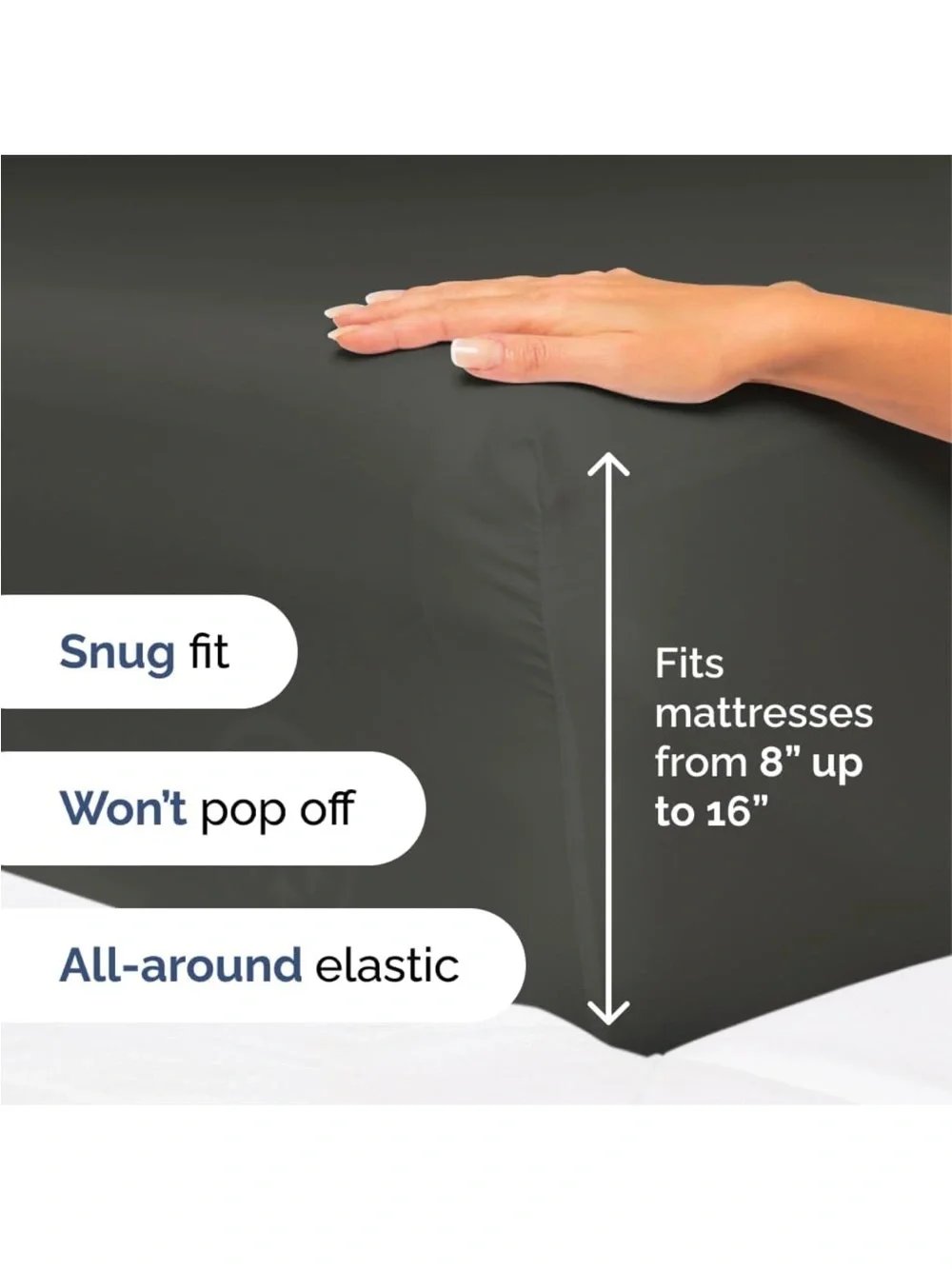 Luxury Solid Microfiber Sheet Set - Dark Gray